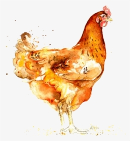 Watercolor Chicken Png, Transparent Png, Free Download