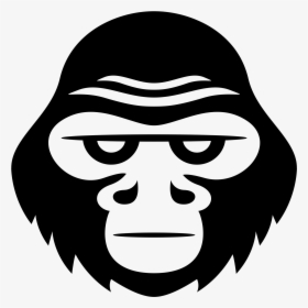Face,head,smile,clip Art,fictional Character,line Art,black - Gorilla Emoji, HD Png Download, Free Download