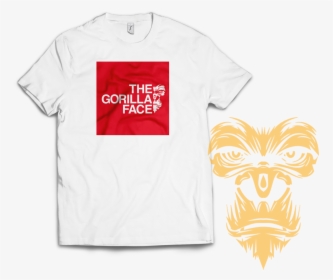 The Gorilla Face T Shirt White/red - Gorilla Face Black And White, HD Png Download, Free Download