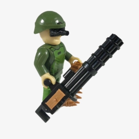 Cobi Minifig American Soldier With Minigun - Lego Special Forces Minigun, HD Png Download, Free Download