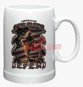 American Soldier Defend Stoneware Mug - American Soldier Decal, HD Png Download, Free Download