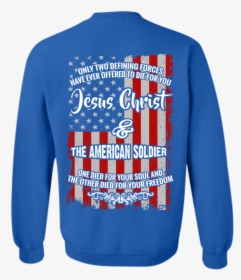 Jesus Christ And The American Soldier Hoodies/sweatshirts - Long-sleeved T-shirt, HD Png Download, Free Download