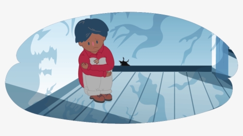 Little Boy Sitting Alone In A Room Surrounded By Shadows - Cartoon, HD Png Download, Free Download