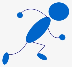 Running Blue Stick Man Svg Clip Arts - People Running Drawing Easy, HD Png Download, Free Download