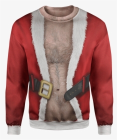 Santa"s Belly Christmas Sweater - Fur Clothing, HD Png Download, Free Download