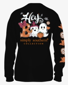 Black Long Sleeve T Shirt Template - Simply Southern Halloween Shirt, HD Png Download, Free Download