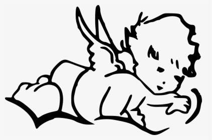 Baby Angel, Small, Boy, Angel, Silhouette, Little - Baby Angel Png Black And White, Transparent Png, Free Download