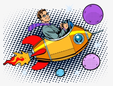 Man In Rocket Ship Clipart, HD Png Download, Free Download