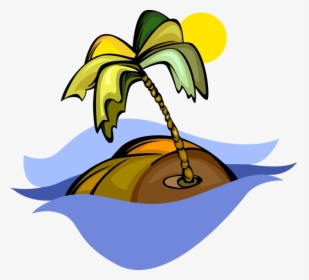 Vector Illustration Of Deserted Tropical Island With - Ilha Vetor Png, Transparent Png, Free Download