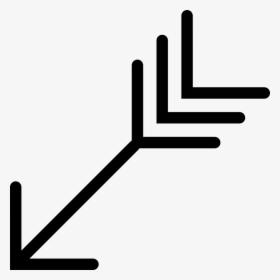 Diagonal Indian Arrow Pointing Down - Icon, HD Png Download, Free Download