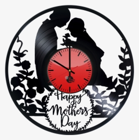 Mother And Child Silhouette Mother"s Day Card/custom - Wall Clock, HD Png Download, Free Download