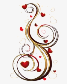 Download Transparent Red And Gold Hearts Ornament Png - Transparent Red And Gold, Png Download, Free Download
