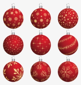 Large Transparent Red Christmas Balls Collection Png - Red Christmas Ball Gif, Png Download, Free Download