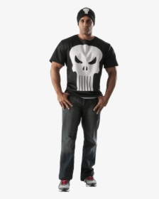 Adult Punisher Costume Top And Hat - Disfraces De Marvel Para Hombre, HD Png Download, Free Download