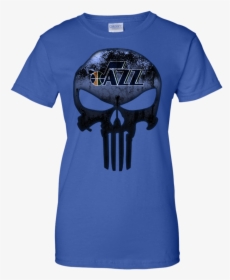 Utah Jazz Basketball The Punisher Skull Shirts T-shirts - Retro T Shirt Design, HD Png Download, Free Download