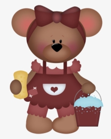 Cute Bear Cleaning Clipart, HD Png Download, Free Download