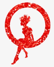 Ruby Fairy Sitting In A Circle Silhouette Clip Arts - Png Silhouette Of A Woman, Transparent Png, Free Download