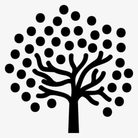 Tree Of Dots Foliage - Fruit Tree Icon Black White, HD Png Download, Free Download