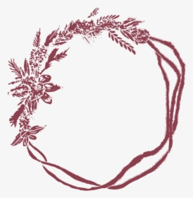 Film And Foliage Wreath Burgandy - Drawing, HD Png Download, Free Download