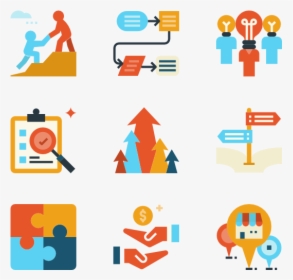Essential Set - Flat Icon Business Management, HD Png Download, Free Download