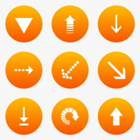 Classic Arrows Icon In Style Flat Circle White On Orange - Circle, HD Png Download, Free Download