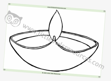 Diwali Diva Lamp Blank Collage/loose Parts Template - Sketch, HD Png Download, Free Download