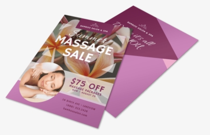 Summer Massage Special Offer Flyer Template Preview - Massage Flyers, HD Png Download, Free Download
