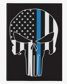 Thin Blue Line Skull Journal Notebook - Punisher Skull, HD Png Download, Free Download