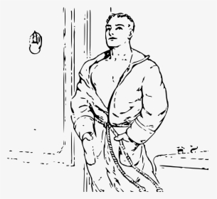 Man In Robe Clip Arts - Man In Bathrobe Cartoon, HD Png Download, Free Download