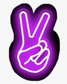 Peace Sign Hand Purple, HD Png Download, Free Download