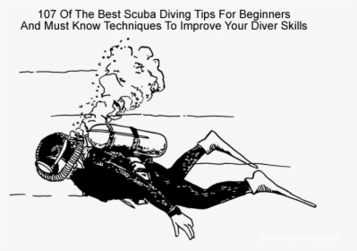 107 Top Scuba Diving Tips For Beginners - Scuba Diving Clipart Black And White, HD Png Download, Free Download