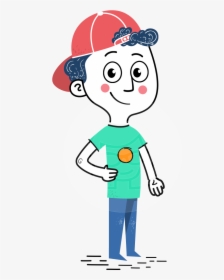 Cute Flat Hand Drawn Kid Cartoon Vector Character Aka - Hand Drawn Character Illustration, HD Png Download, Free Download