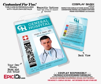 General Hospital Employee Medical / Doctor Themed Cosplay - Men In Black International Badge, HD Png Download, Free Download