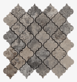 Silver Travertine Mosaic Tile Arabesque - Tile, HD Png Download, Free Download