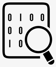 Binary Codes On Data Sheet With Magnifying Lens - Computer Magnifying Glass Clipart, HD Png Download, Free Download