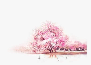 Peach Tree Peach Blossom Background, HD Png Download, Free Download