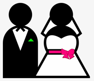 Wedding Invitation Marriage Hindu Wedding Clip Art - Cartoon Tux And Dress, HD Png Download, Free Download