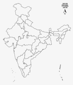 Image Of India Map - A4 Size Indian Map Outline, HD Png Download, Free Download
