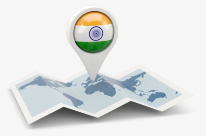 Round Pin With Map - India Map Pin Png, Transparent Png, Free Download