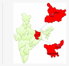 Bihar Jharkhand In India Map, HD Png Download, Free Download