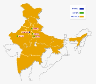 India Map For Powerpoint , Png Download - Maharashtra In India Map, Transparent Png, Free Download