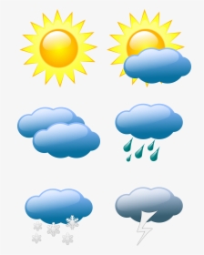 Transparent Sun Clipart - Weather Symbols, HD Png Download, Free Download