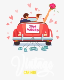 Vintage Car Hire Logo - Just Married Car Png, Transparent Png, Free Download