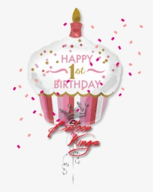 1st Birthday Cupcake Girl - Gold And Pink Happy 1st Birthday, HD Png Download, Free Download