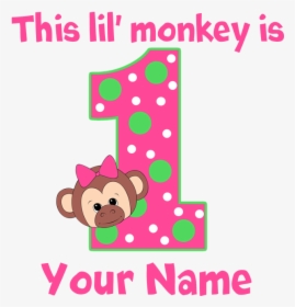 1st Birthday Monkey Girl Teddy Bear - Cartoon, HD Png Download, Free Download