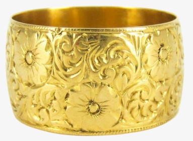 Womens Wide Gold Wedding Band Vintage, HD Png Download, Free Download