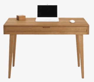Walnut Study Table With Single Storage Drawer - Simple Wooden Office Table, HD Png Download, Free Download