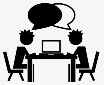Students Talking On A Table With A Computer - Education Clipart, HD Png Download, Free Download