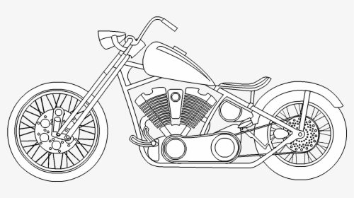 Harley Davidson Motor Bike Drawings , Png Download - Harley Davidson Motorcycle Drawing, Transparent Png, Free Download
