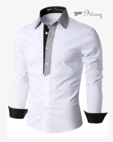 Adams White Cotton Shirt 1511832935foqlgv - Shirt Pattern For Men, HD Png Download, Free Download